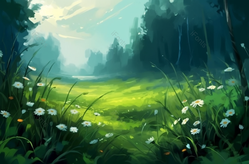 绿色手绘风春季清新树林森林背景,插画/手绘图,插画/手绘图库,插画/手绘图下载,插画/手绘